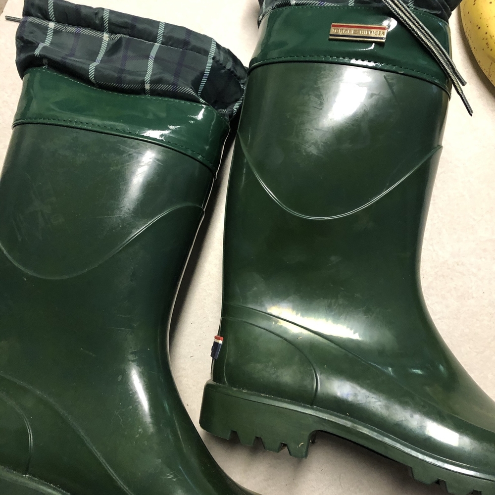 Hunter Green Rain Boots Tommy HILFIGER